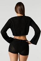Knit Drawstring Short Cover Up