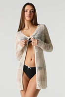 Couvre-maillot en tricot crocheté à manches longues avec attache