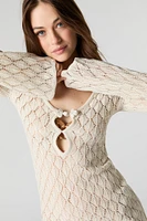 Crochet Cut-Out Mini Dress Cover Up