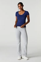 Ribbed Scoop Neck T-Shirt