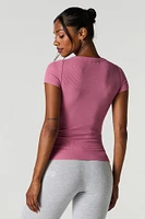 Ribbed Scoop Neck T-Shirt