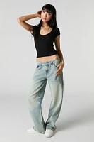 Ribbed V-Neck T-Shirt