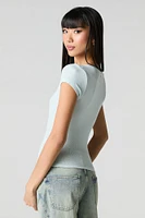 Ribbed V-Neck T-Shirt