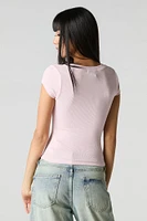 Ribbed V-Neck T-Shirt