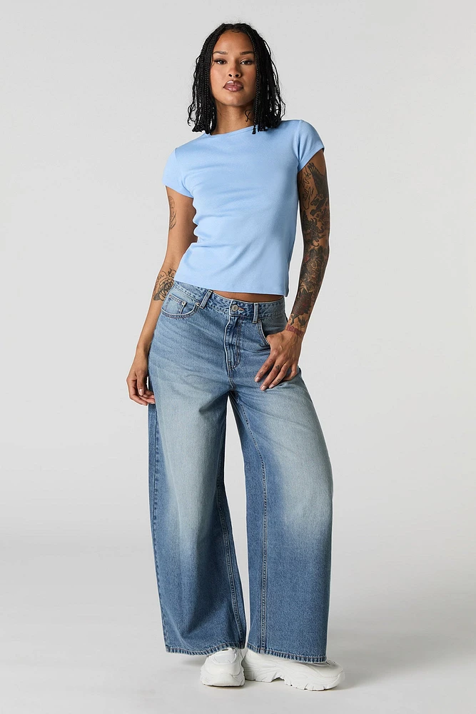 Ribbed Crewneck T-Shirt