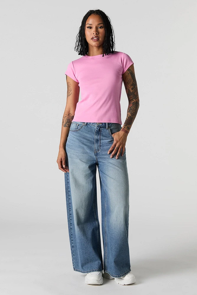 Ribbed Crewneck T-Shirt