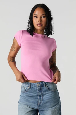 Ribbed Crewneck T-Shirt