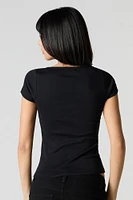 Ribbed Henley T-Shirt