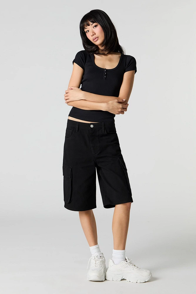 Ribbed Henley T-Shirt