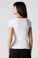 Ribbed Henley T-Shirt