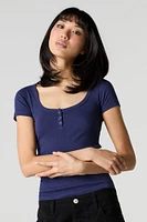 Ribbed Henley T-Shirt