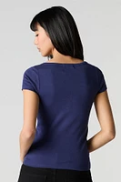 Ribbed Henley T-Shirt