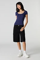 Ribbed Henley T-Shirt