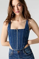 Bustier en denim avec fermeture à glissière