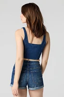 Bustier en denim avec fermeture à glissière