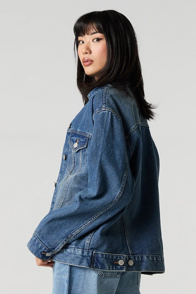 Blouson de style camionneur coupe garçonne en denim