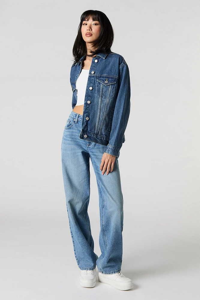 Blouson de style camionneur coupe garçonne en denim