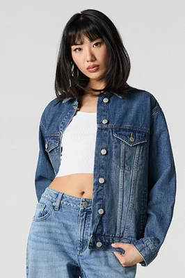 Blouson de style camionneur coupe garçonne en denim