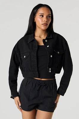 Cropped Denim Trucker Jacket