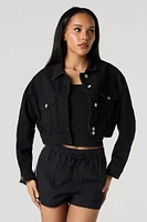 Cropped Denim Trucker Jacket