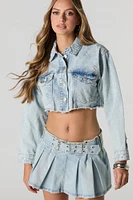 Light Wash Cropped Denim Jacket