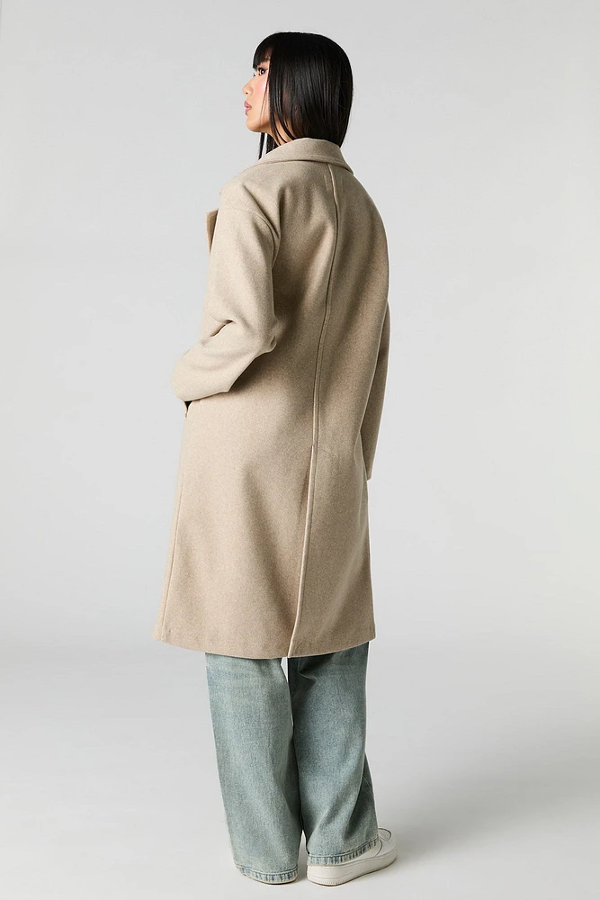 Manteau longueur midi à simple boutonnage