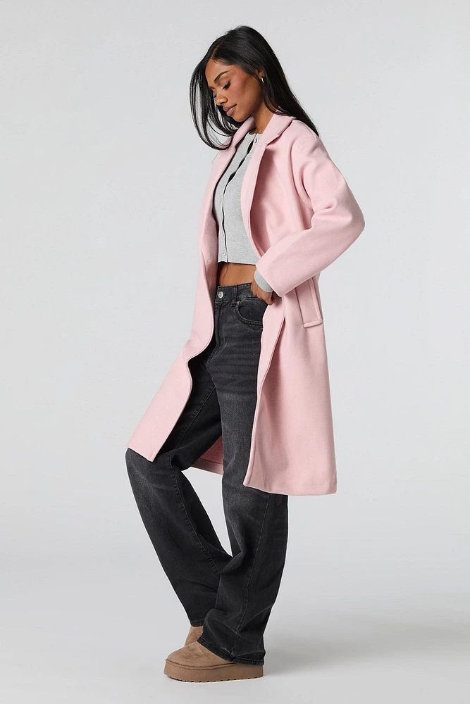 Single Button Collared Midi Coat