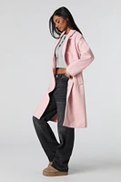 Single Button Collared Midi Coat