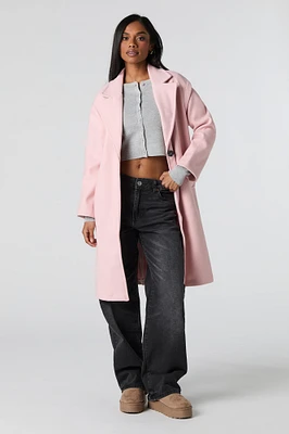 Single Button Collared Midi Coat