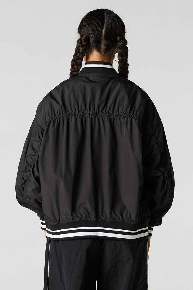 City Twill Embroidered Varsity Jacket