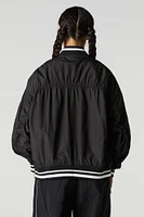 City Twill Embroidered Varsity Jacket