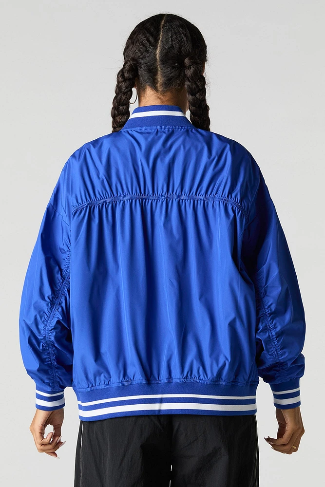 City Twill Embroidered Varsity Jacket