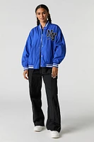City Twill Embroidered Varsity Jacket