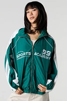 Embroidered Zip-Up Sports Jacket