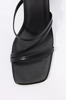 Faux Leather Strappy Open Toe Heel