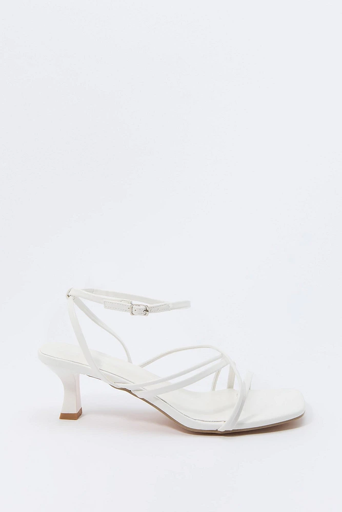 Chaussures à talons bobine, bouts ouverts et brides