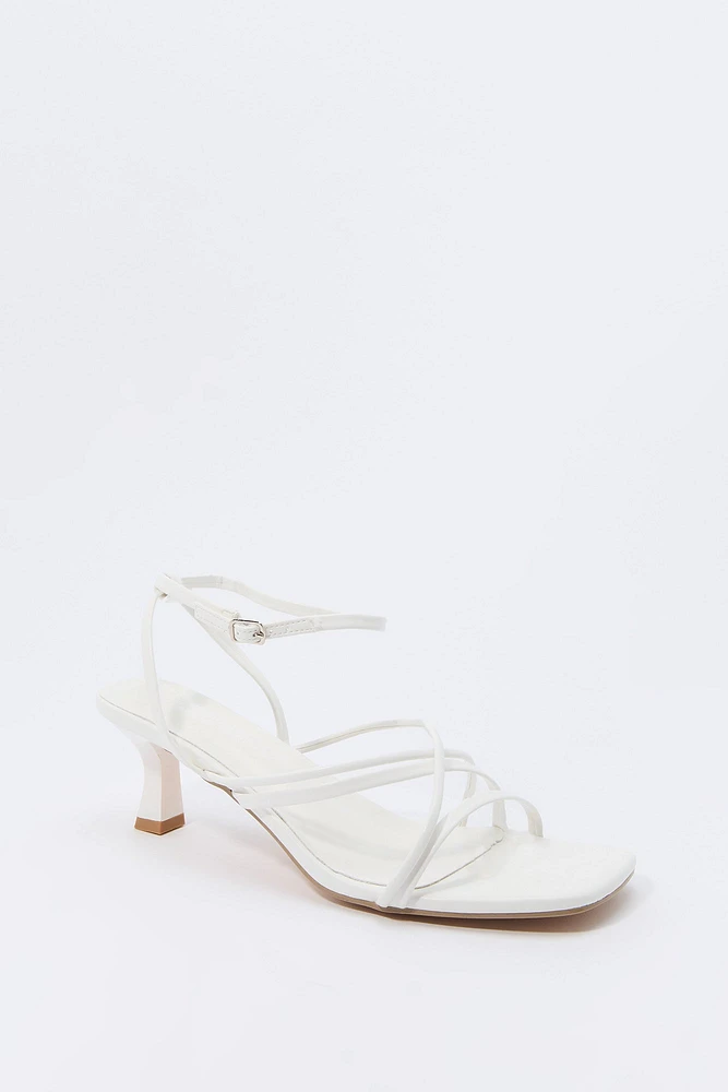 Chaussures à talons bobine, bouts ouverts et brides