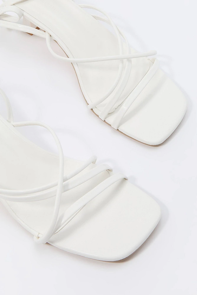 Chaussures à talons bobine, bouts ouverts et brides