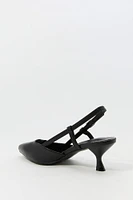 Pointed Toe Slingback Kitten Heel