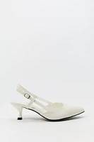 Pointed Toe Slingback Kitten Heel