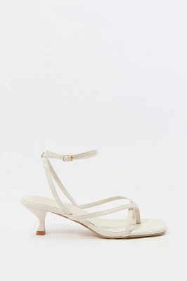 Strappy Open Toe Kitten Heel
