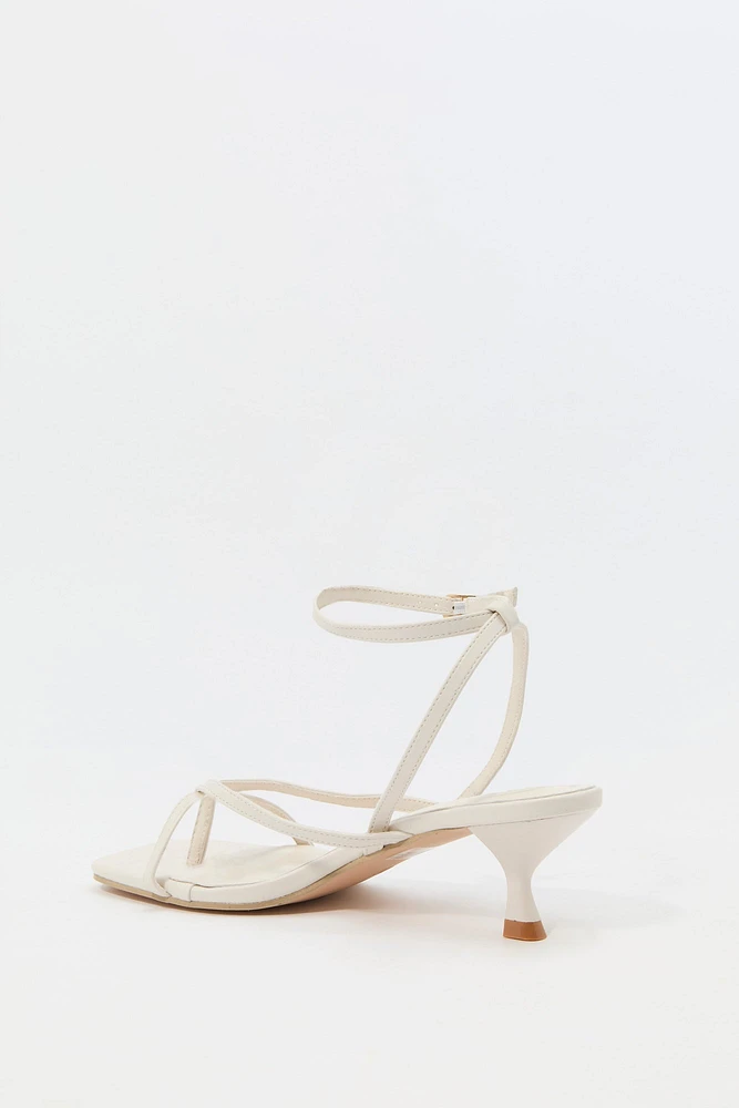 Strappy Open Toe Kitten Heel