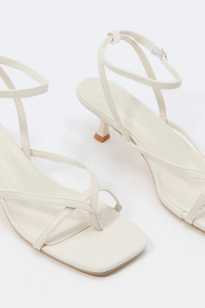 Strappy Open Toe Kitten Heel