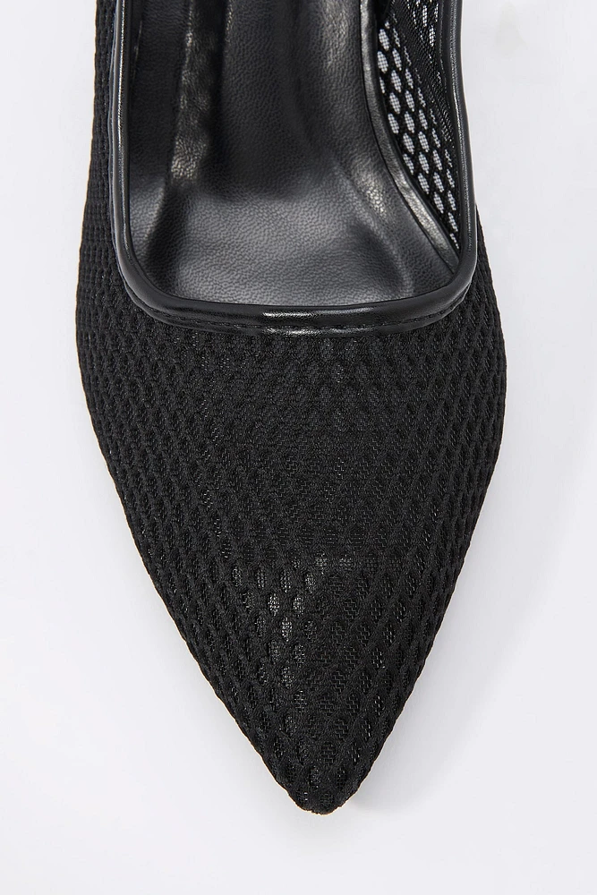 Mesh Slingback Kitten Heel