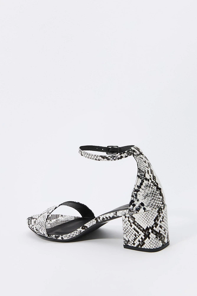 Faux Leather Heel