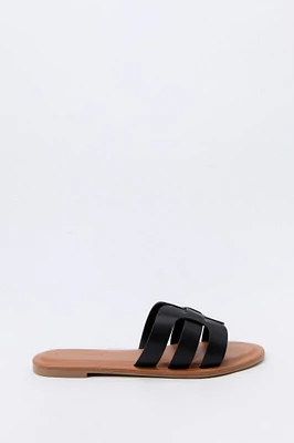 Faux Leather Strappy Band Sandal