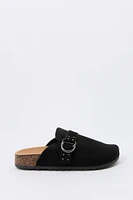 Faux-Suede Buckle Cork Clog