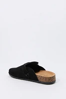 Faux-Suede Buckle Cork Clog
