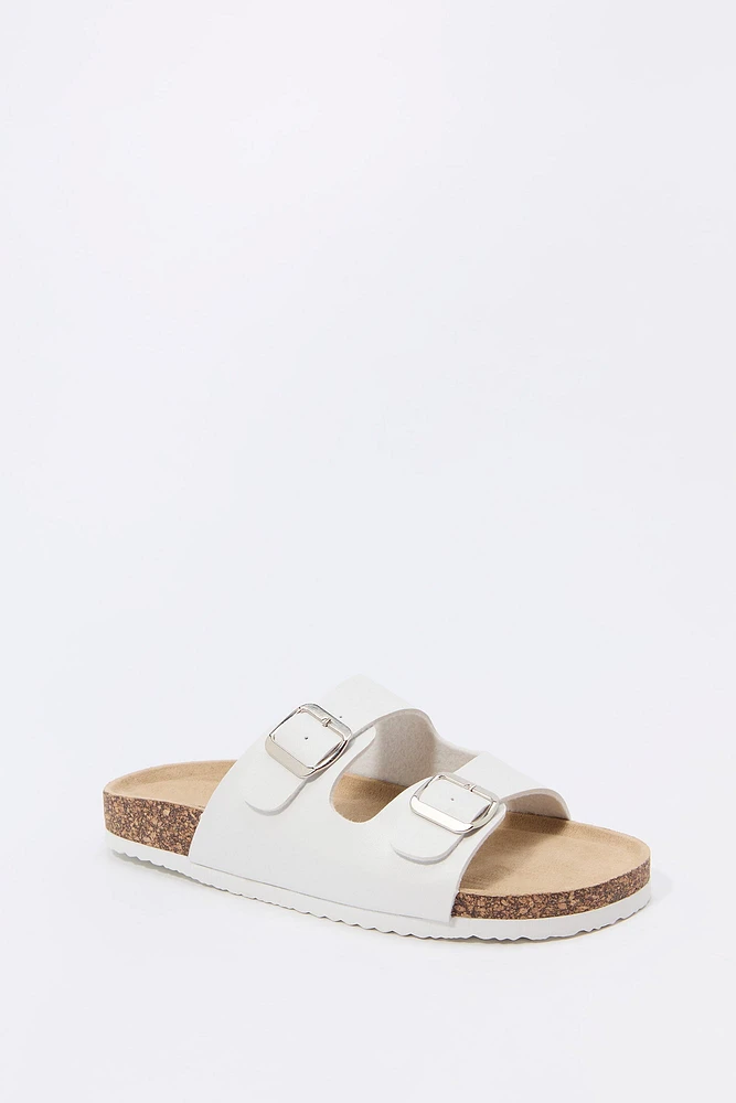 Mules avec semelles en liège et boucle