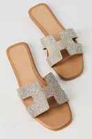 Sandales avec bandes en H ornées de pierres du Rhin